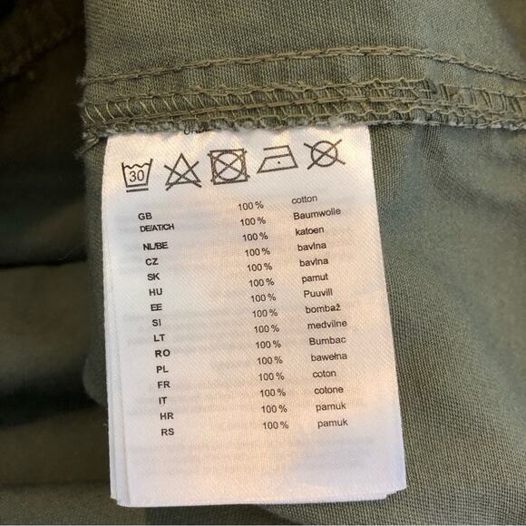 Jean Pascale army green distressed studded snap front shacket size 40 or US 10 - Picture 14 of 16